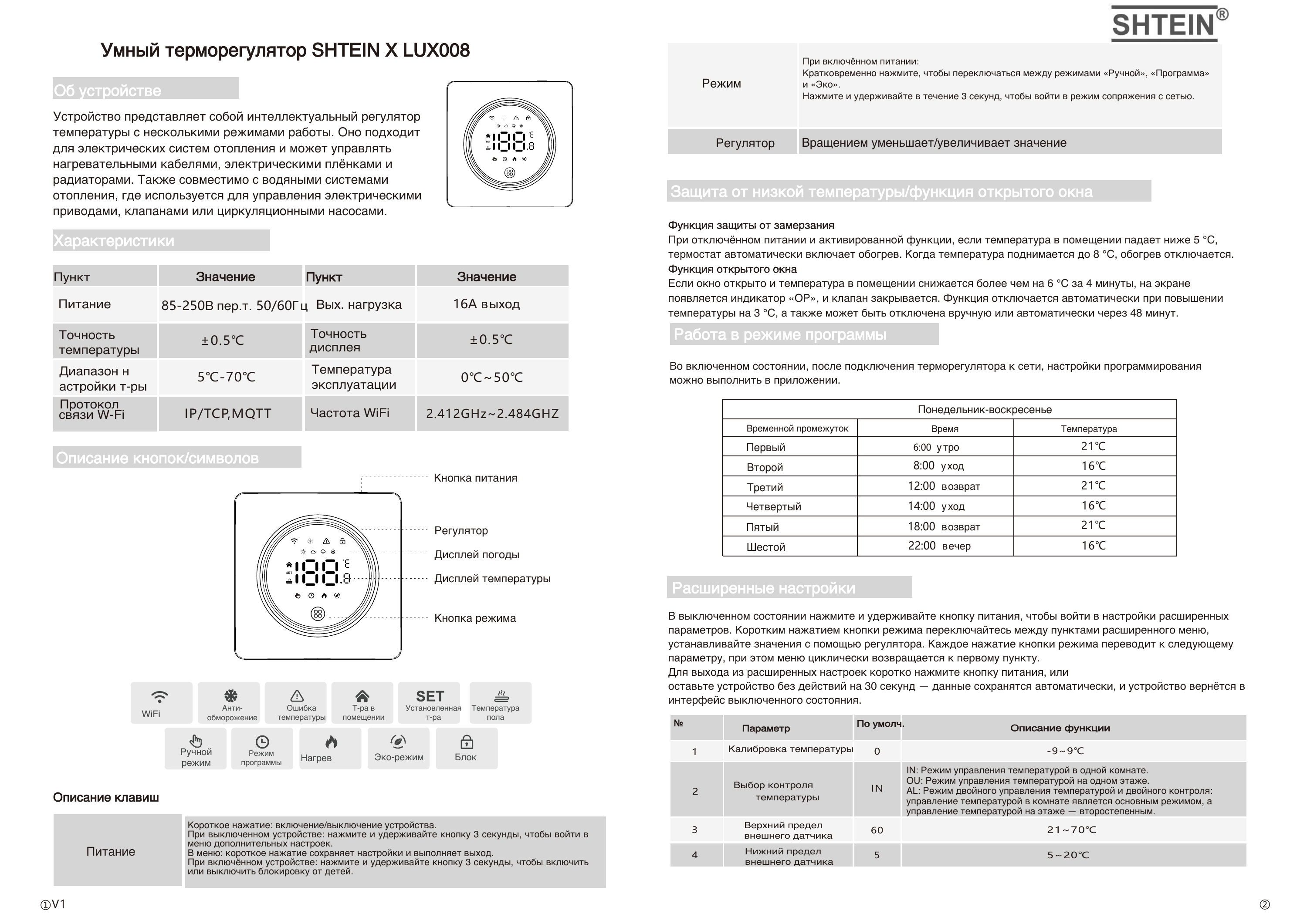 Терморегулятор SHTEIN LUX008 WIFI WHITE, фото 13